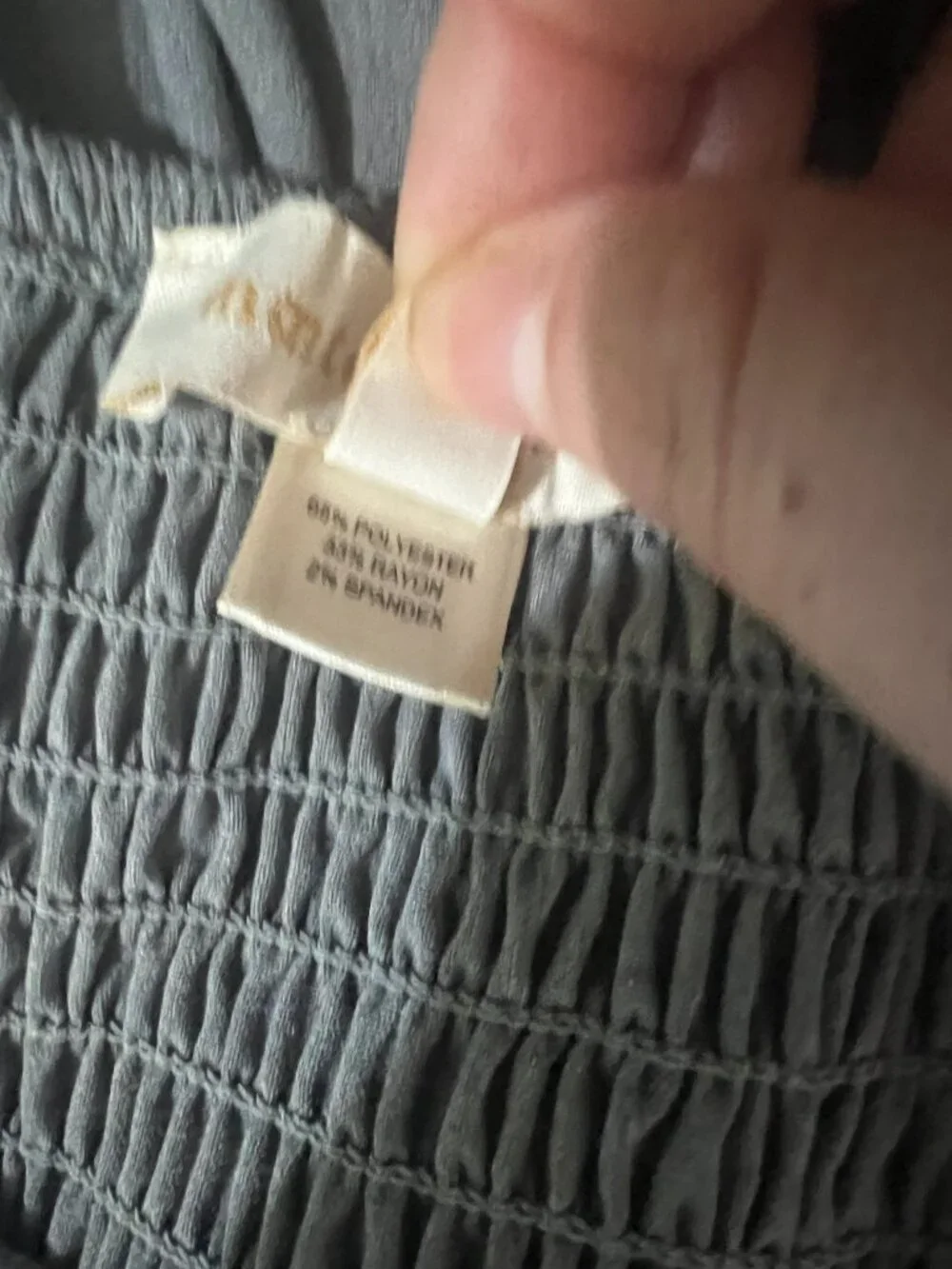 Grey Wide Leg Jumpsuit Smocked Back - Picture 6 of 7